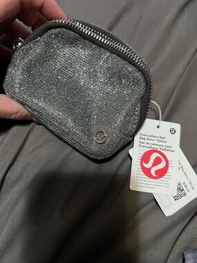 lululemon athletica Glitter Silver Mini Belt Pouch